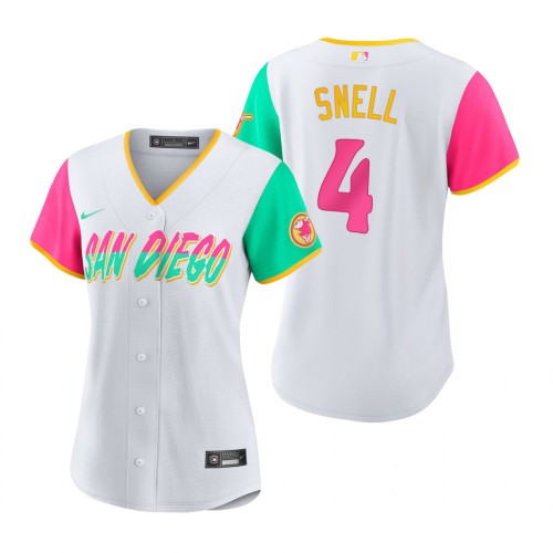 San Diego San Diego Padres #4 Blake Snell 2022 City Connect Women's Games Jersey - White Womens