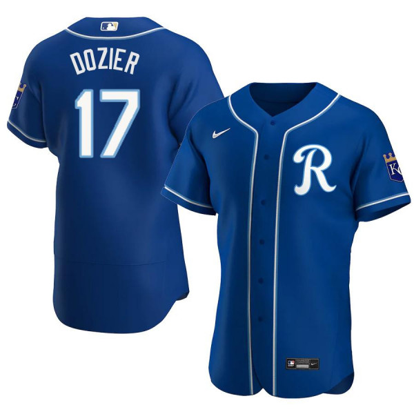 Men's Youth Women's Kansas City Royals 17 Authentic Royal Alternate 2020 Hunter Dozier Jersey