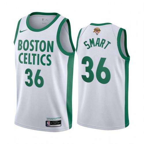 Boston Boston Celtics #36 Marcus Smart White Swingman 2022 Finals City Edition Jersey Mens
