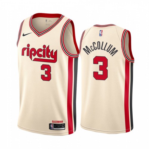 Trail Portland Trail Blazers #3 C.J. Mccollum Mens Unveil 2019-20 City Edition Swingman Jersey - Cream Mens