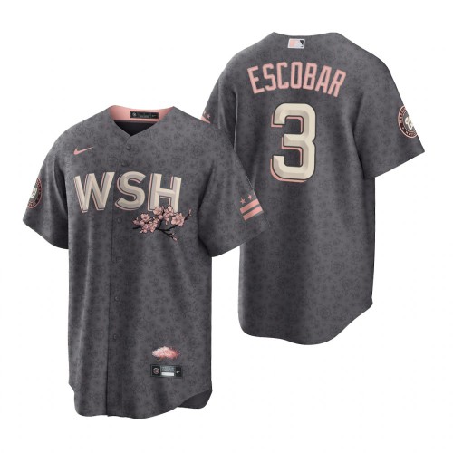 Washington Washington Nationals #3 Alcides Escobar Men's Gray Game 2022 City Connect Replica Jersey Men's