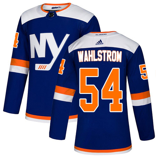 Adidas New York Islanders #54 Oliver Wahlstrom Blue Alternate Authentic Stitched Jersey Men's