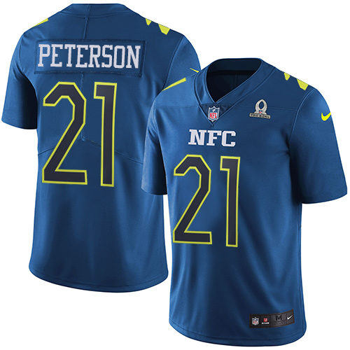 Cardinals #21 Patrick Peterson Navy Youth Stitched Limited NFC 2017 Pro Bowl Jersey