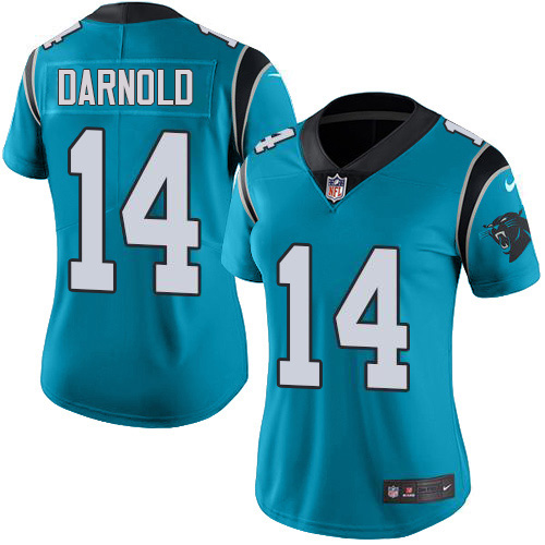 Panthers #14 Sam Darnold Blue Women's Stitched Limited Rush Jersey