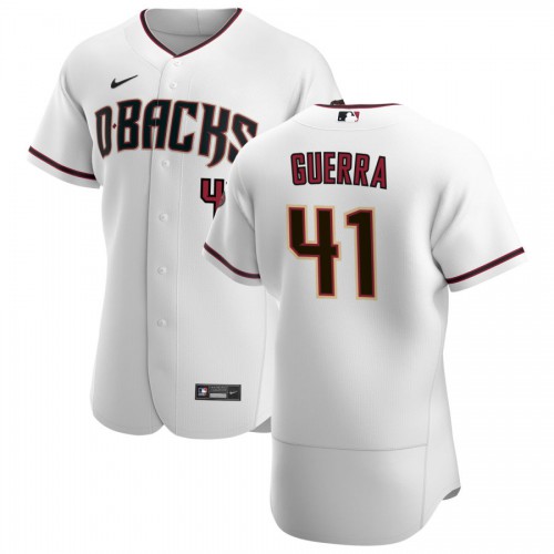 Arizona Arizona Diamondbacks #41 Junior Guerra Men's White Crimson Authentic Home Team Jersey Men's