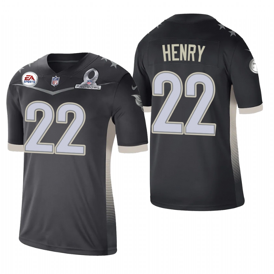 Tennessee Titans #22 Derrick Henry 2021 AFC Pro Bowl Game Anthracite Jersey