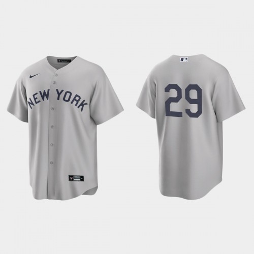 New York New York Yankees #29 Gio Urshela Men's Gray 2021 Field of Dreams Game Jersey Men's