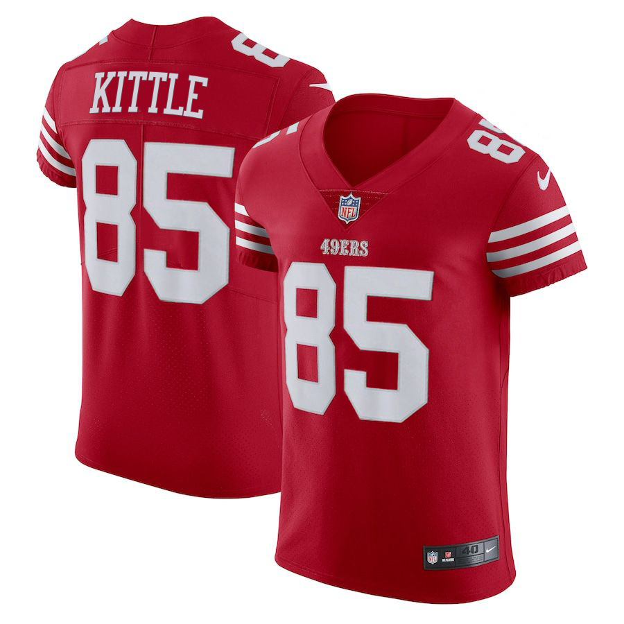 San Francisco 49ers #85 George Kittle Scarlet Men's 2022-23 Authentic Stitched Vapor Untouchable Elite Jersey