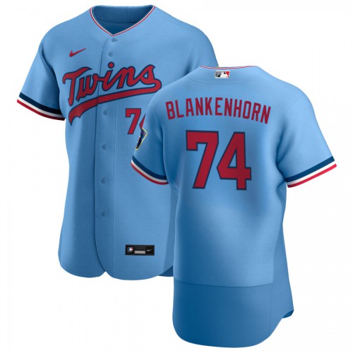 Minnesota Minnesota Twins #74 Travis Blankenhorn Men's Light Blue Alternate 2020 Authentic Team Jersey Men's