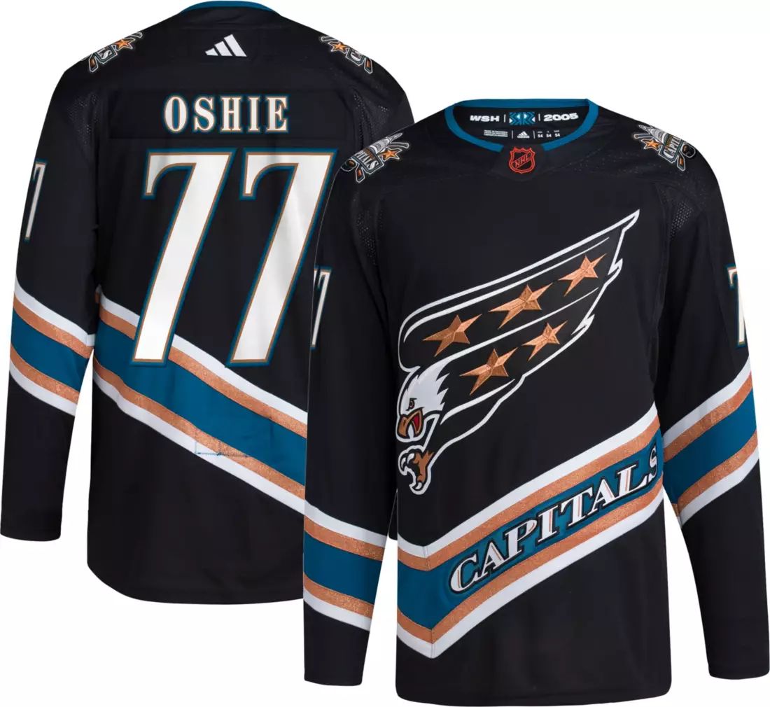 Washington Capitals #77 T.J. Oshie Men's Adidas Reverse Retro 2.0 Authentic Player Jersey - Black