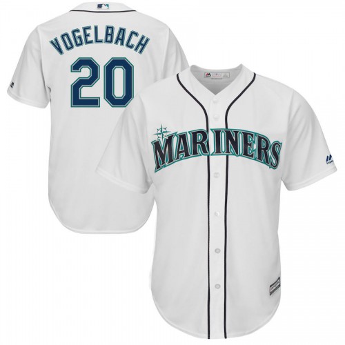 Seattle Seattle Mariners #20 Dan Vogelbach Majestic Home Cool Base Player Jersey White Men's