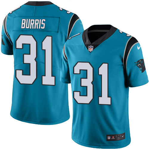 Carolina Panthers #31 Juston Burris Blue Youth Stitched Limited Rush Jersey Youth