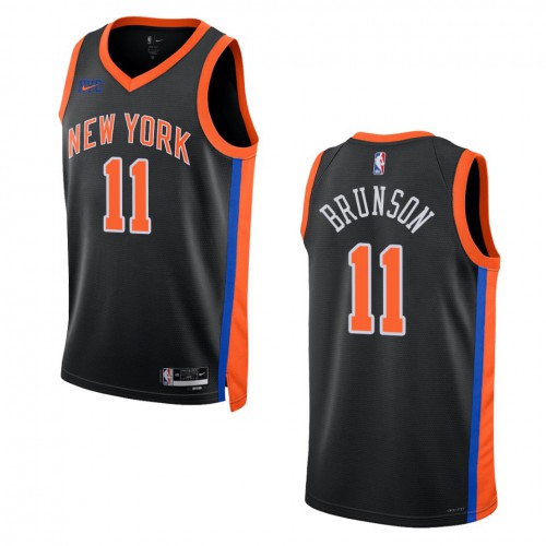 New York New York Knicks #11 Jalen Brunson Unisex Black 2022-23 Swingman Jersey - City Edition Mens