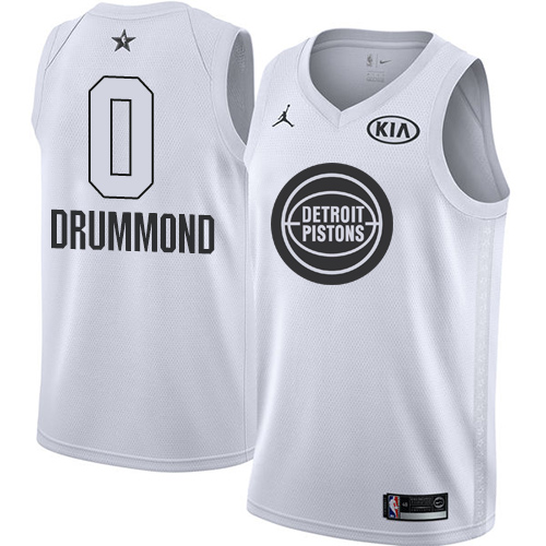 Detroit Pistons #0 Andre Drummond White Jordan Swingman 2018 All-Star Game Jersey Mens