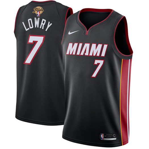 Miami Heat #7 Kyle Lowry Black 2023 Finals Patch Swingman Icon Edition Jersey