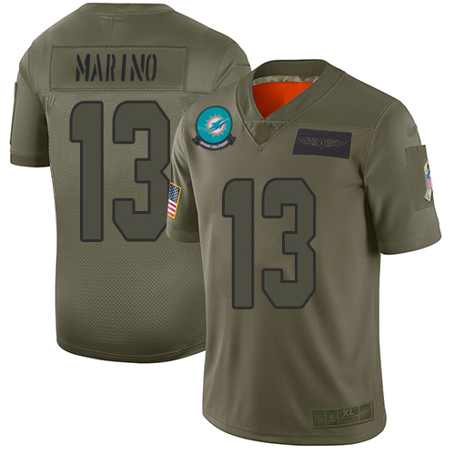 Dolphins #13 Dan Marino Camo Men's Stitched Limited 2019 Salute To Service Jersey