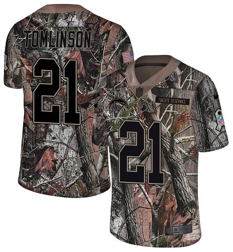 Chargers #21 LaDainian Tomlinson Camo Youth Stitched Limited Rush Realtree Jersey