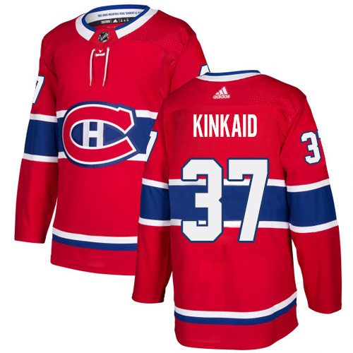 Adidas Montreal Canadiens #37 Keith Kinkaid Red Home Authentic Stitched Jersey Men's