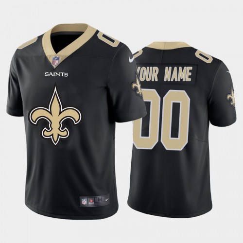 New Orleans Saints Custom Black Men's Big Team Logo Vapor Limited Jersey