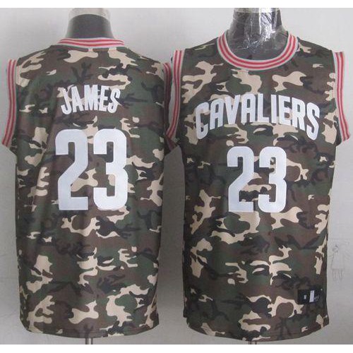 Cleveland Cavaliers #23 LeBron James Camo Stealth Collection Stitched Jersey Mens