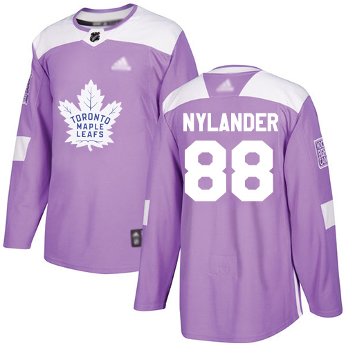 Adidas Maple Toronto Maple Leafs #88 William Nylander Purple Authentic Fights Cancer Stitched Youth Jersey Youth