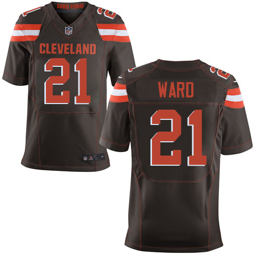Browns #21 Denzel Ward Brown Team Color Men's Stitched Elite Jersey