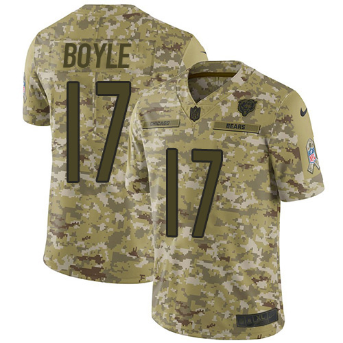 Bears #17 Tim Boyle Camo Men's Stitched Limited 2018 Salute To Service Jersey