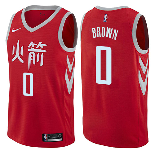 Houston Rockets #0 Sterling Brown Red Womens Swingman City Edition Jersey Womens