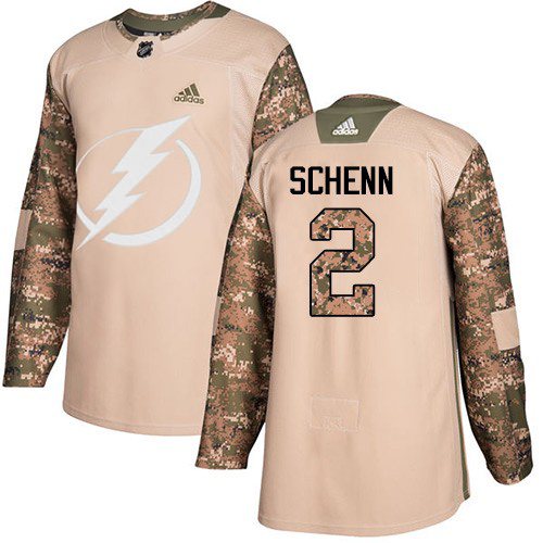Adidas Tampa Bay Lightning #2 Luke Schenn Camo Authentic 2017 Veterans Day Stitched Jersey Men's