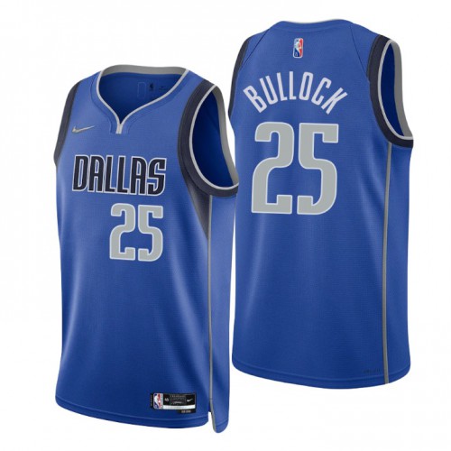Dallas Mavericks #25 Reggie Bullock Blue Mens 2021-22 75th Anniversary Diamond Swingman Jersey - Icon Edition Mens
