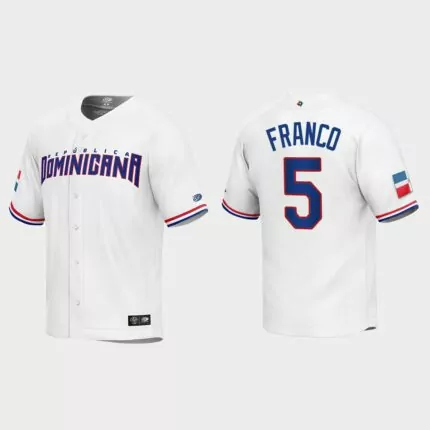 Wander Franco Dominican Republic Baseball 2023 World Baseball Classic Replica Jersey – White