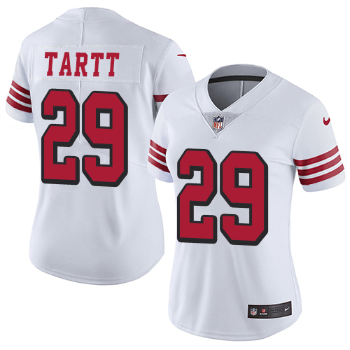 San Francisco 49ers #29 Jaquiski Tartt White Rush Women's Stitched Vapor Untouchable Limited Jersey Womens