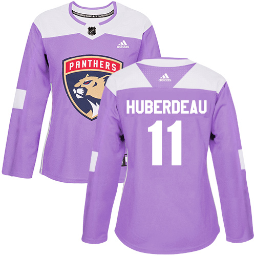 Adidas Florida Panthers #11 Jonathan Huberdeau Purple Authentic Fights Cancer Women's Stitched Jersey Womens