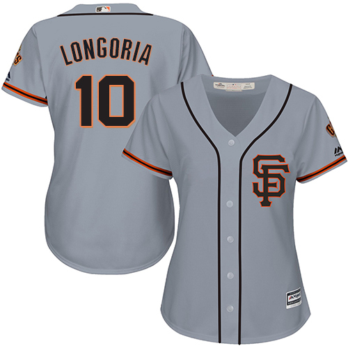 San Francisco Giants #10 Evan Longoria Grey Road 2 Women's Stitched Jersey Womens