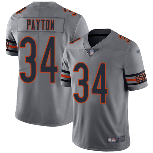 Bears #34 Walter Payton Silver Men's Stitched Limited Inverted Legend Jersey