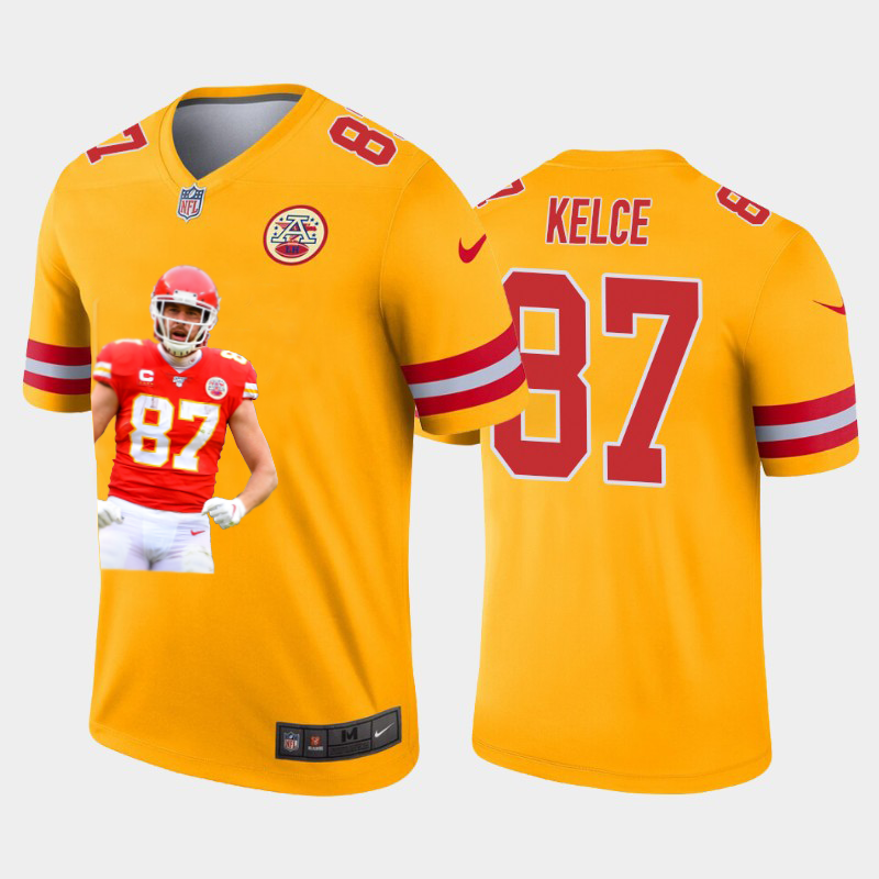 Kansas City Chiefs #87 Travis Kelce Team Hero 7 Vapor Limited Jersey Yellow