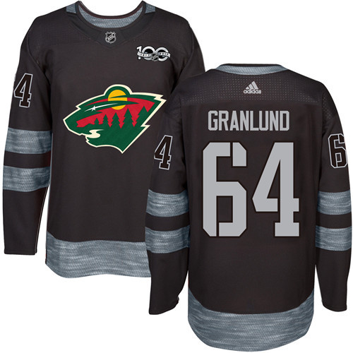 Adidas Minnesota Wild #64 Mikael Granlund Black 1917-2017 100th Anniversary Stitched Jersey Men's