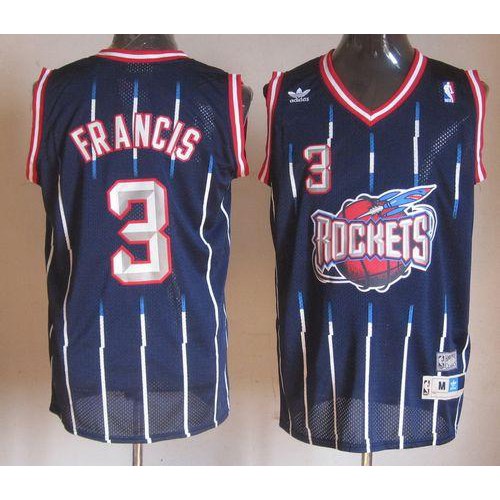 Houston Rockets #3 Steve Francis Navy Throwback Stitched Jersey Mens