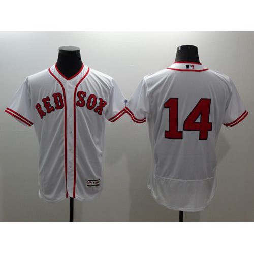 Boston Red Sox #14 Jim Rice White Flexbase Authentic Collection Cooperstown Stitched Jersey Men's