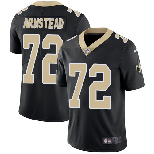 New Orleans Saints #72 Terron Armstead Black Team Color Youth Stitched Vapor Untouchable Limited Jersey Youth