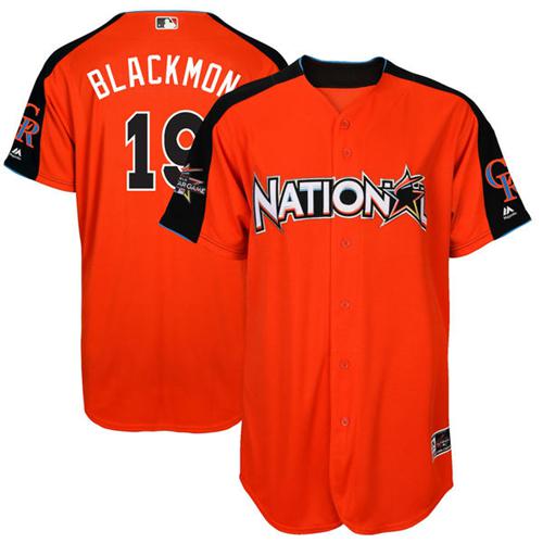 Colorado Rockies #19 Charlie Blackmon Orange 2017 All-Star National League Stitched Youth Jersey Youth