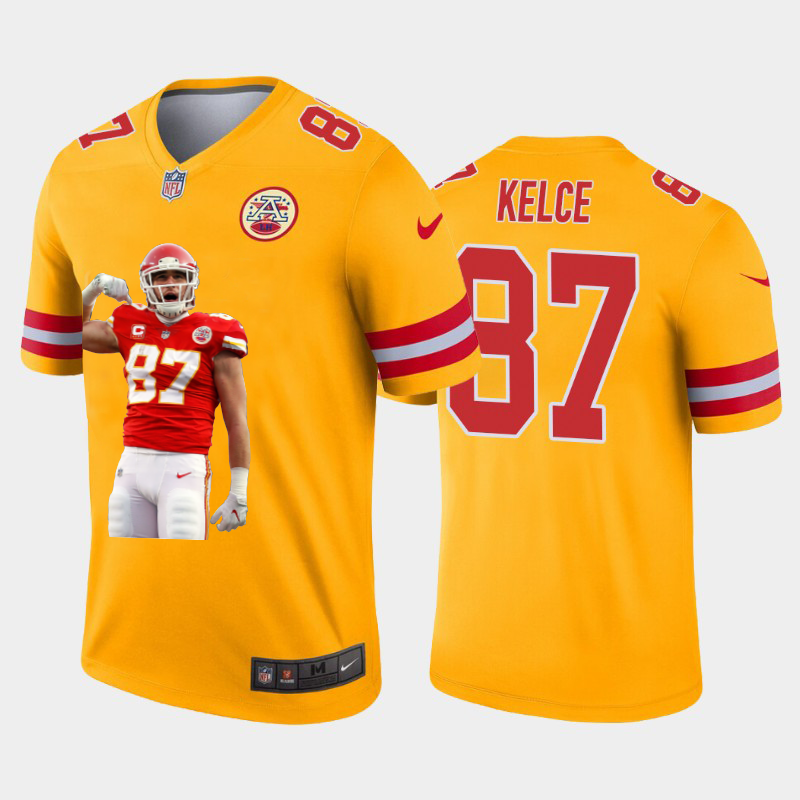 Kansas City Chiefs #87 Travis Kelce Team Hero 3 Vapor Limited Jersey Yellow