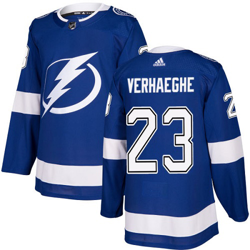 Adidas Tampa Bay Lightning #23 Carter Verhaeghe Blue Home Authentic Youth Stitched Jersey Youth