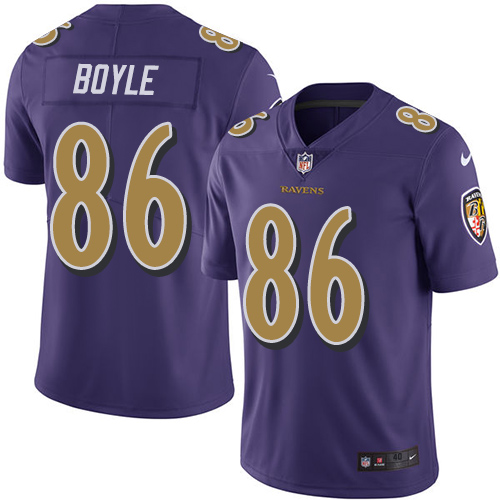 Baltimore Ravens #86 Nick Boyle Purple Men's Stitched Limited Rush Jersey Men's