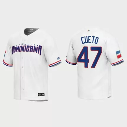 Johnny Cueto Dominican Republic Baseball 2023 World Baseball Classic Replica Jersey – White