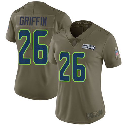 Seattle Seahawks #26 Shaquem Griffin Olive Women's Stitched Limited 2017 Salute to Service Jersey Womens