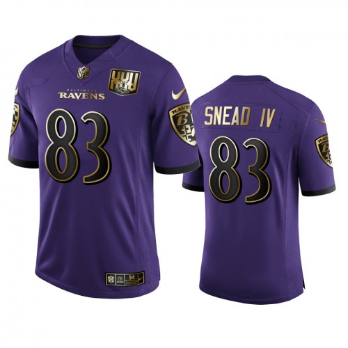 Baltimore Baltimore Ravens #83 Willie Snead IV Men's Purple Team 25th Season Golden Limited Jersey Men's