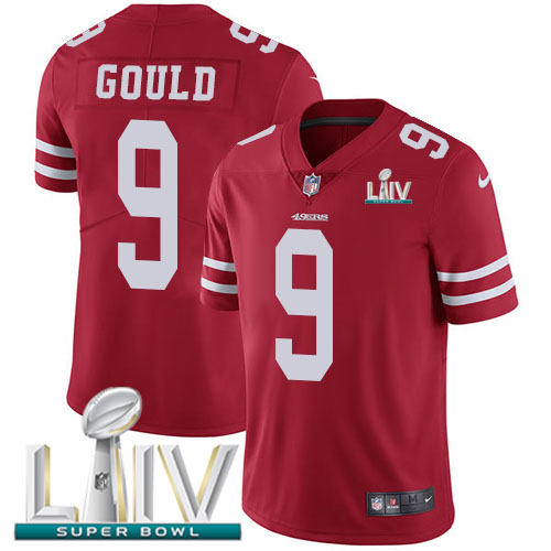 San Francisco 49ers #9 Robbie Gould Red Super Bowl LIV 2020 Team Color Youth Stitched Vapor Untouchable Limited Jersey Youth