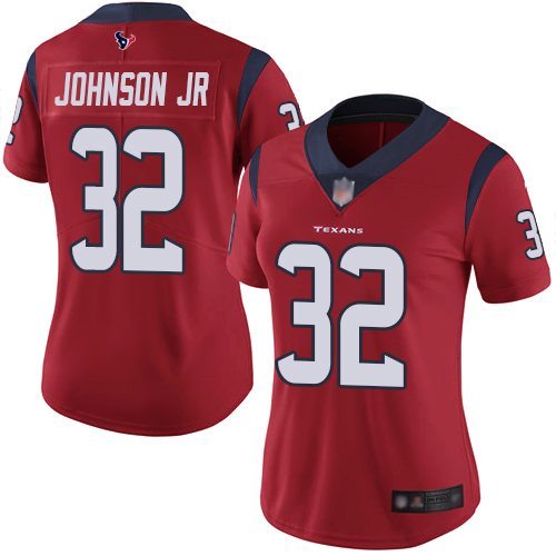 Houston Texans #32 Lonnie Johnson Jr. Red Alternate Women's Stitched Vapor Untouchable Limited Jersey Womens