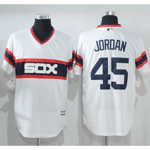 Chicago White Sox #45 Michael Jordan White New Cool Base Alternate Home Stitched Jersey Men's